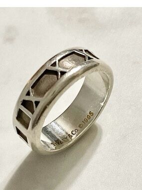 Tiffany & Co. Sterling Silver Atlas Band Ring Size 6.5